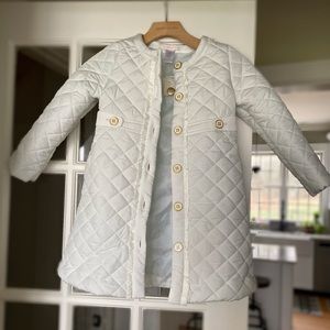 Girls Janie and Jack off-white puffer coat.